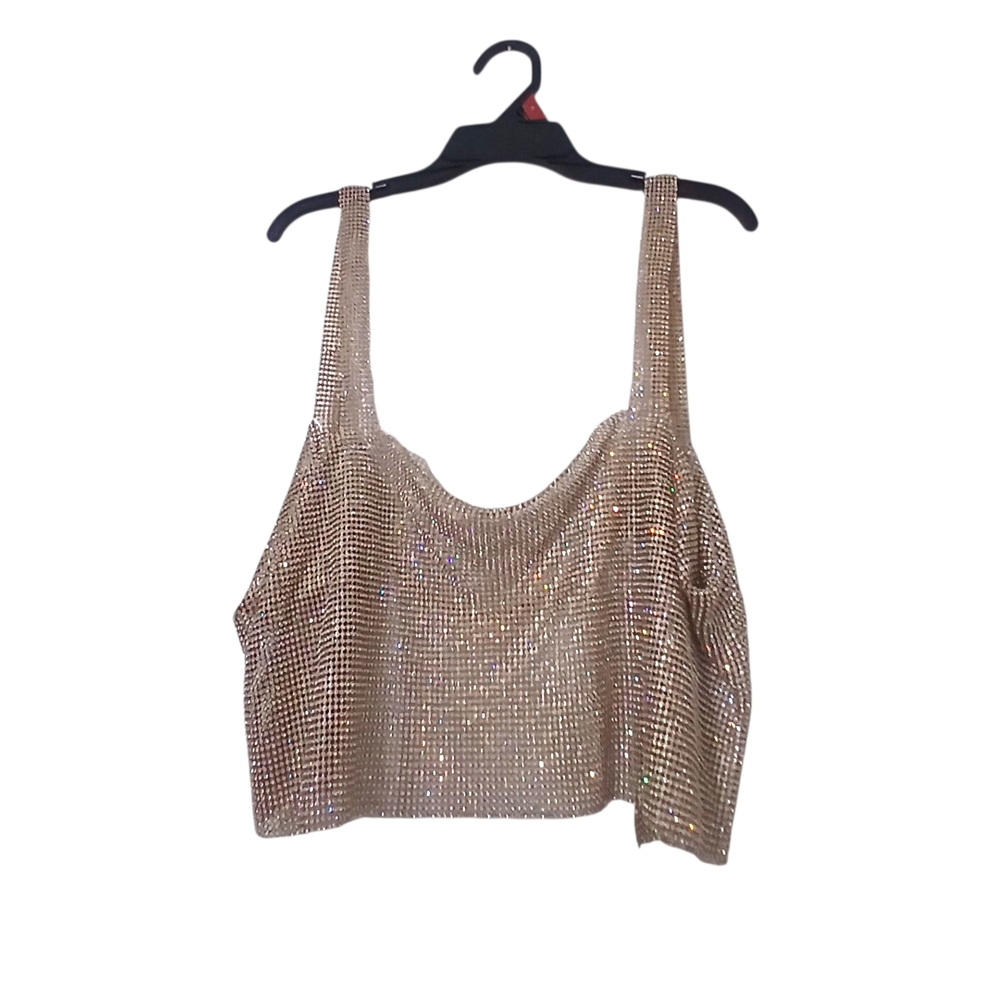 Riley & James Elegant Gold Sequin Tank Top